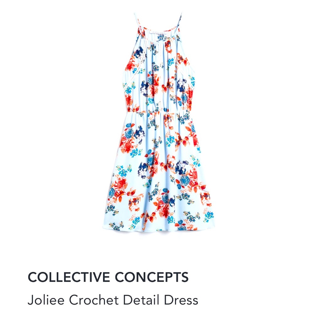 NWT. Collective Concepts Joliee Crochet Detail Dress
